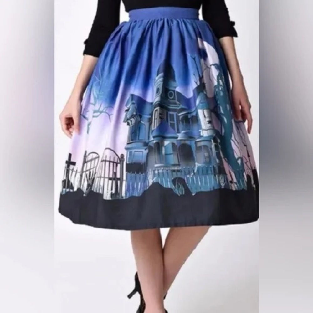NWT Unique Vintage Haunted Graveyard skirt